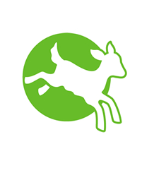 CIWF logo - lamb leaping with green circle behind